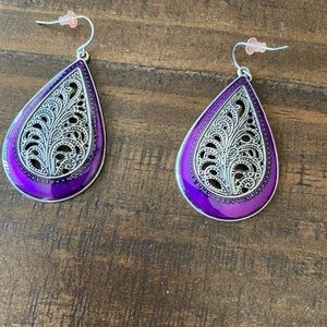 Purple teardrop earrings
